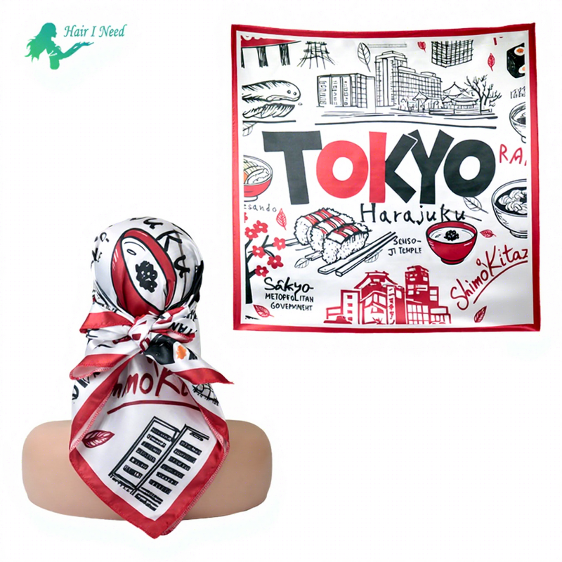 Head Scarves - Fashion Custom Satin Silk Stylish Square Soft for Women