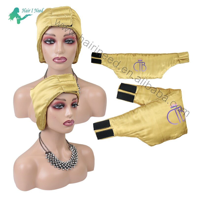 Satin Edge Band - Custom Logo Hair Wraps Cotton Padding Lined Wide Head Wrap