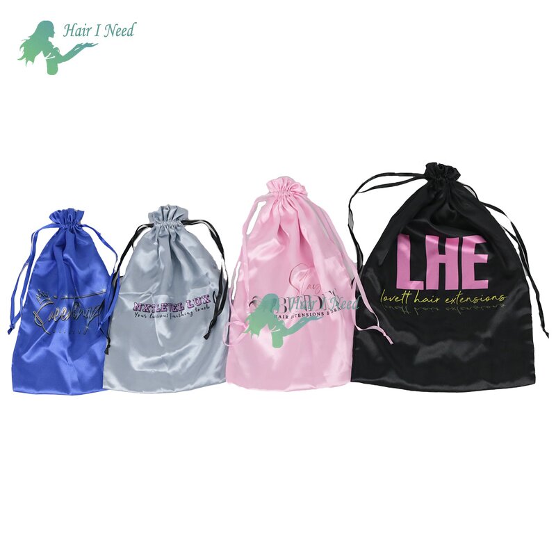 Hair Extensions Accessories - Wholesale Custom Logo Bundle Labels Tags Satin Bags