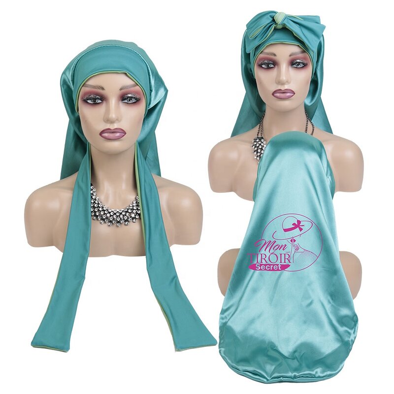 Satin Bonnet - Wholesale Luxurious Large Silk Long Bonnet for Sleeping