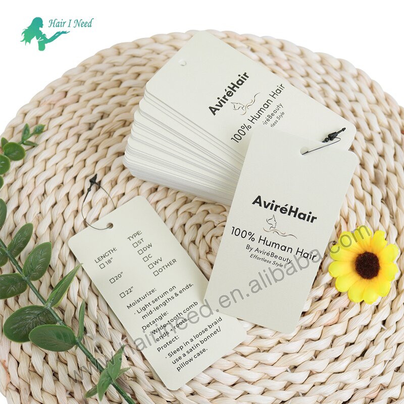 Hang Tag - Custom Printing Paper Clothing Wig Hair Extension Luxury Swing with String