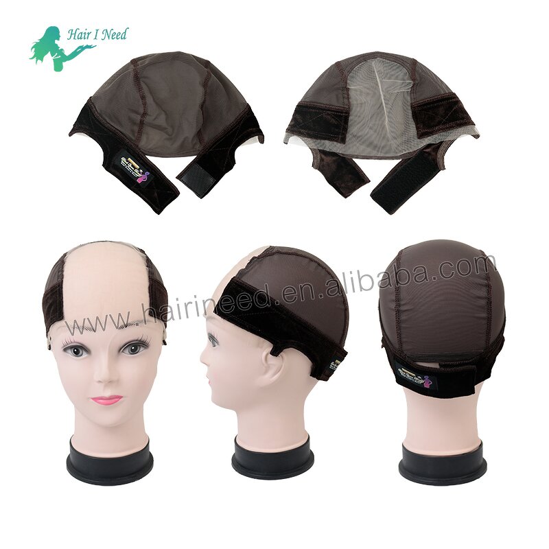 Wig Grip Cap - Black Beige Four Colors Velvet with Adjustable Headband Custom Tag