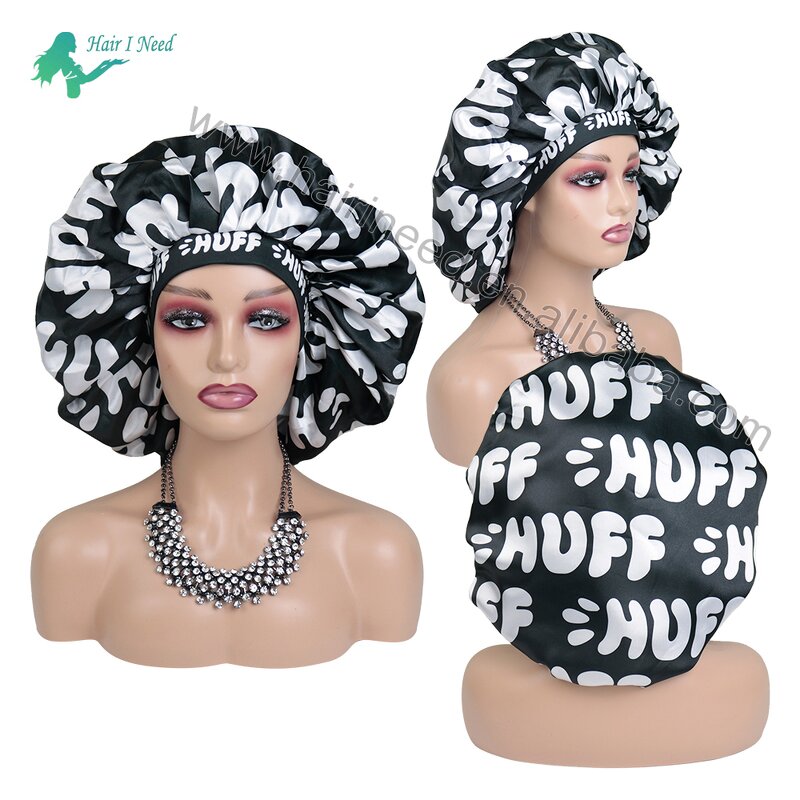 Sleep Cap Manufacturer - Elastic Wide Soft Band Women Silk Satin Hair Bonnet