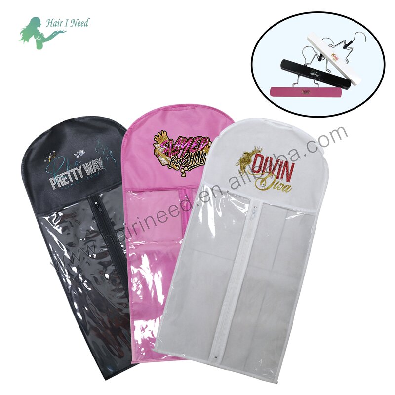 Storage Bags - Wholesale Non Woven Custom Logo Zipper with Hanger for Hair