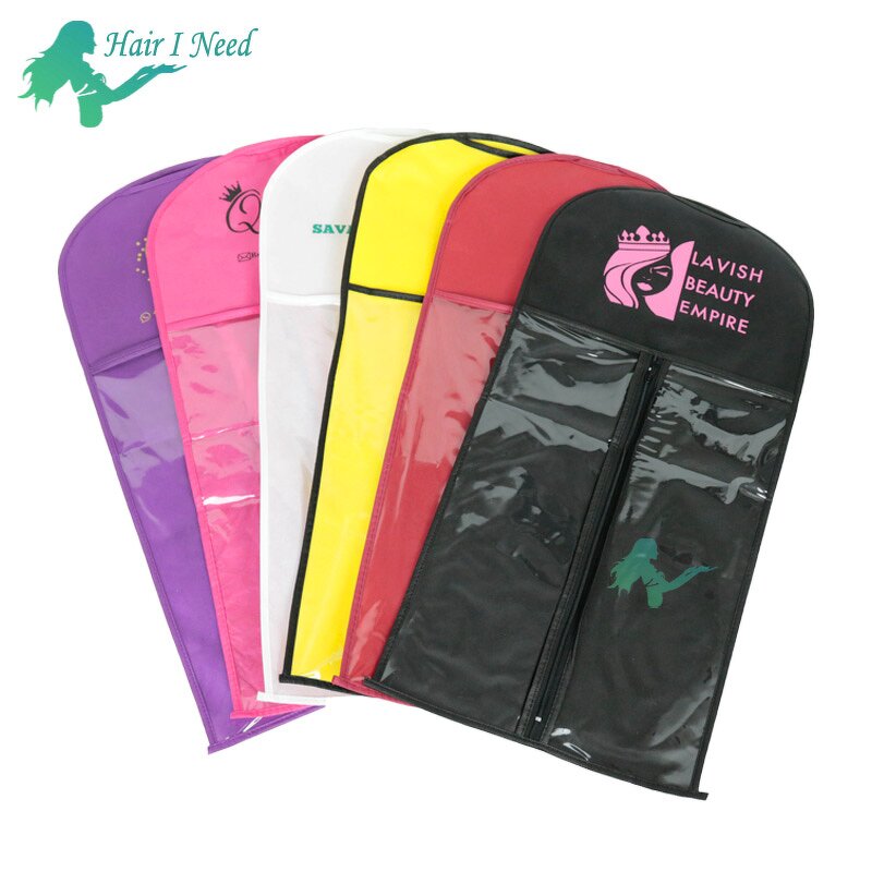 Wig Packaging Bag - Customized Logo Non Woven Luxury Hair Extension Printed PVC