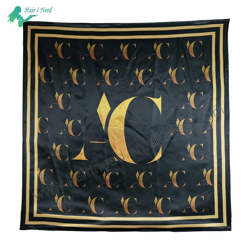 Silk Scarf - Custom Own Brand Logo Digital Printed Satin Square for Women