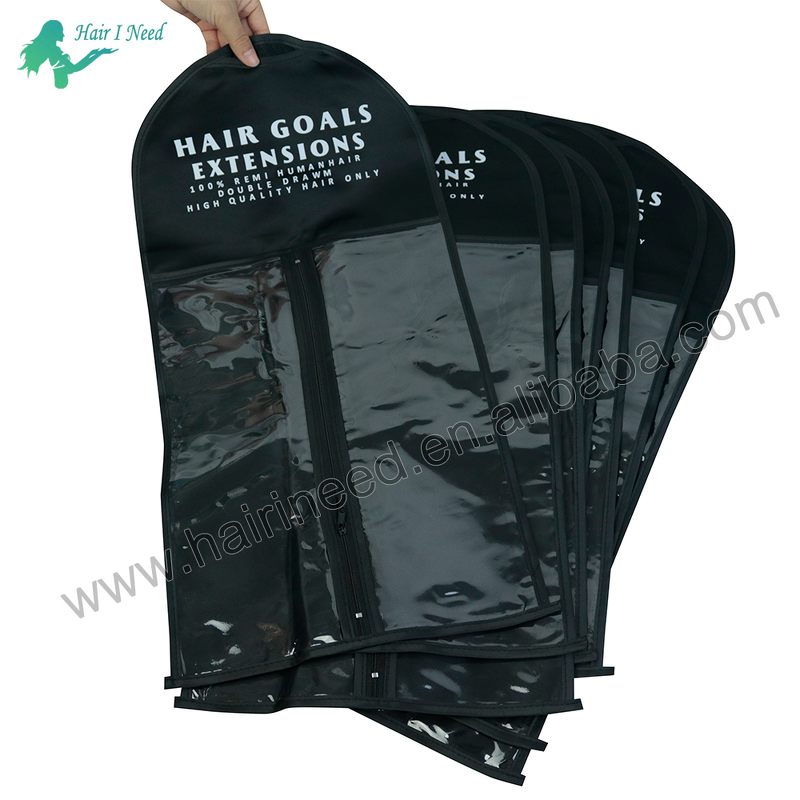 Wig Hanger Bag - Custom Logo Satin Material PVC Plastic Window Storage for Hair