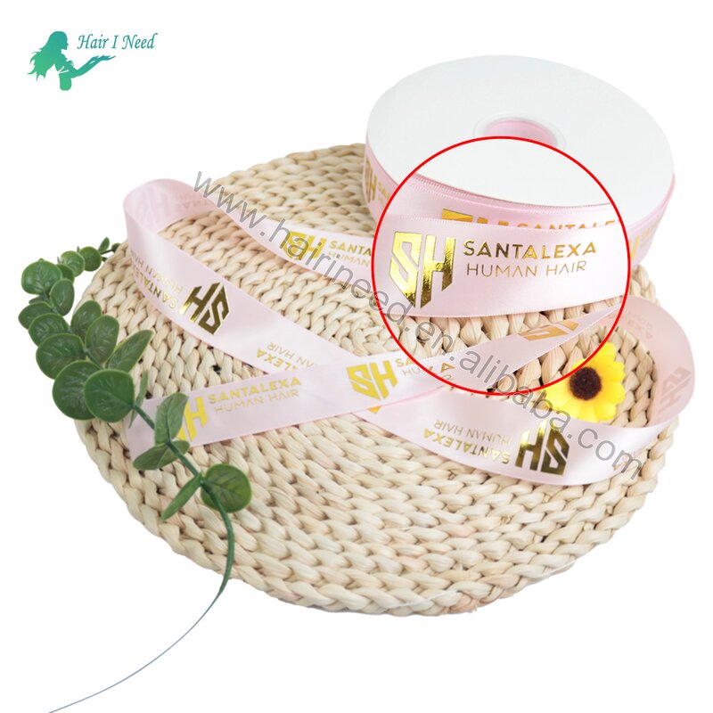 Satin Ribbon - Custom Printing Gold Foil Silk Screen Printed Gift Hair Bow Roll