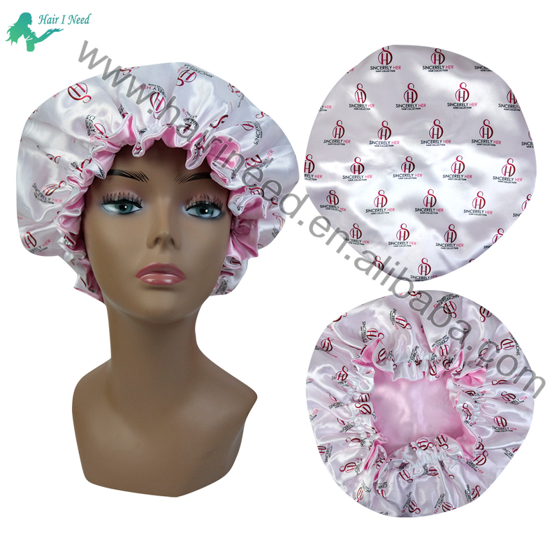 Satin Hair Bonnet - Wholesale Full Logo Printed Custom Double Layers Designer