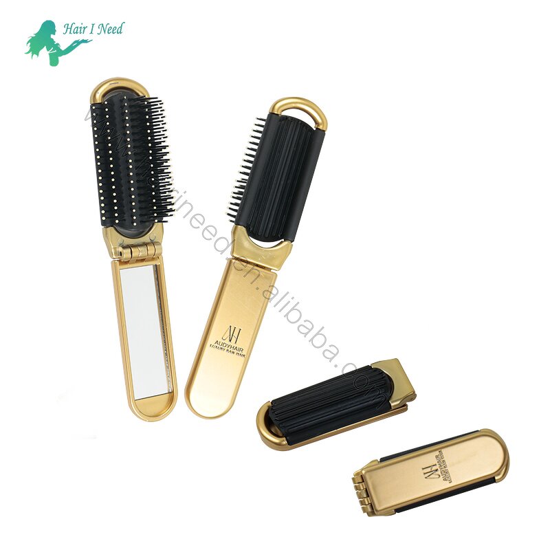 Hair Brush - Portable Private Label Mini Mirror with Logo Small for Girls