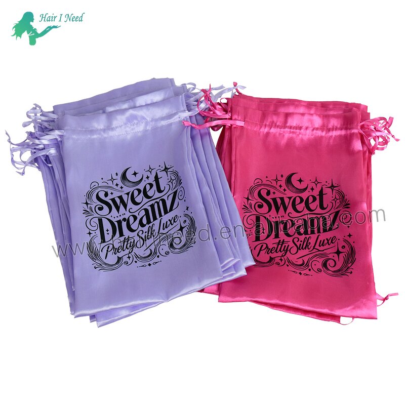 Satin Pouch - Custom Printing Luxurious Ribbon Drawstring with Satin Lining