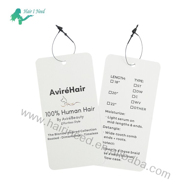 Hang Tag - Custom Logo Round Corner for Hair Extension Wigs Clothing Paper