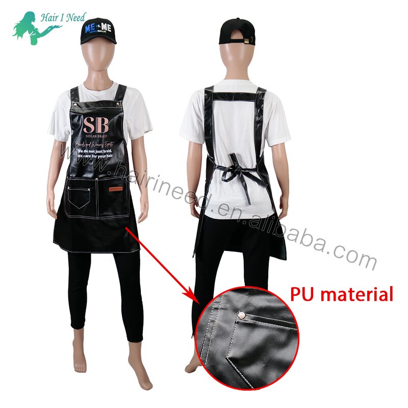 Apron - Wholesale Barber Hairdressing Brown PU Leather Waterproof Durable with Pocket