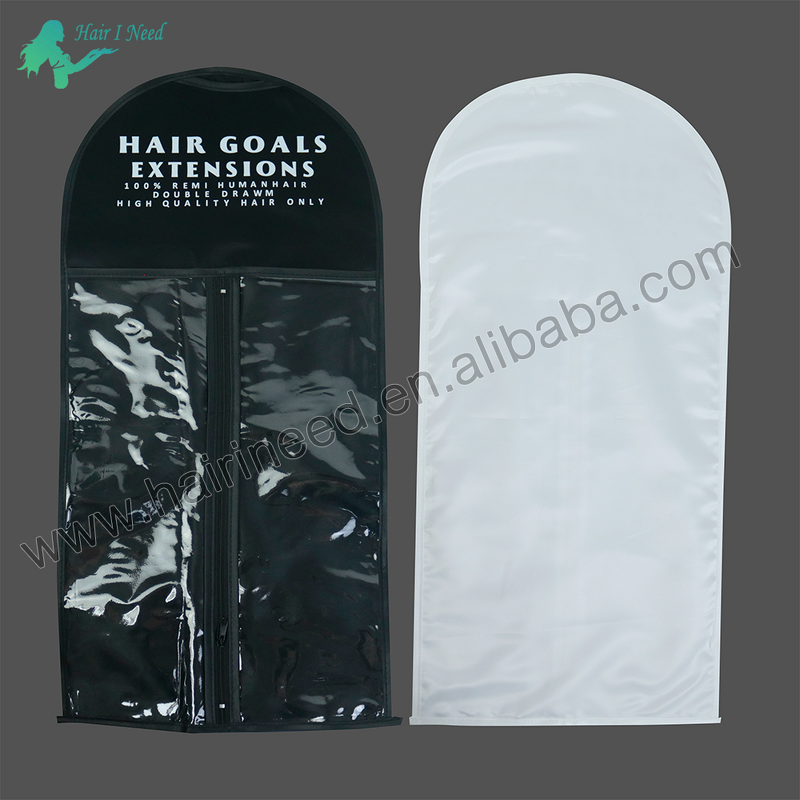 Wig Hanger Bag - Custom Logo Satin Material PVC Plastic Window Storage for Hair
