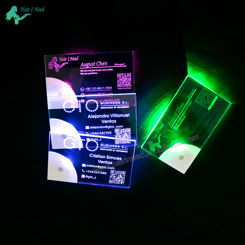 Acrylic Business Card - Custom Logo High Quality Printing Design Unique Light up LED