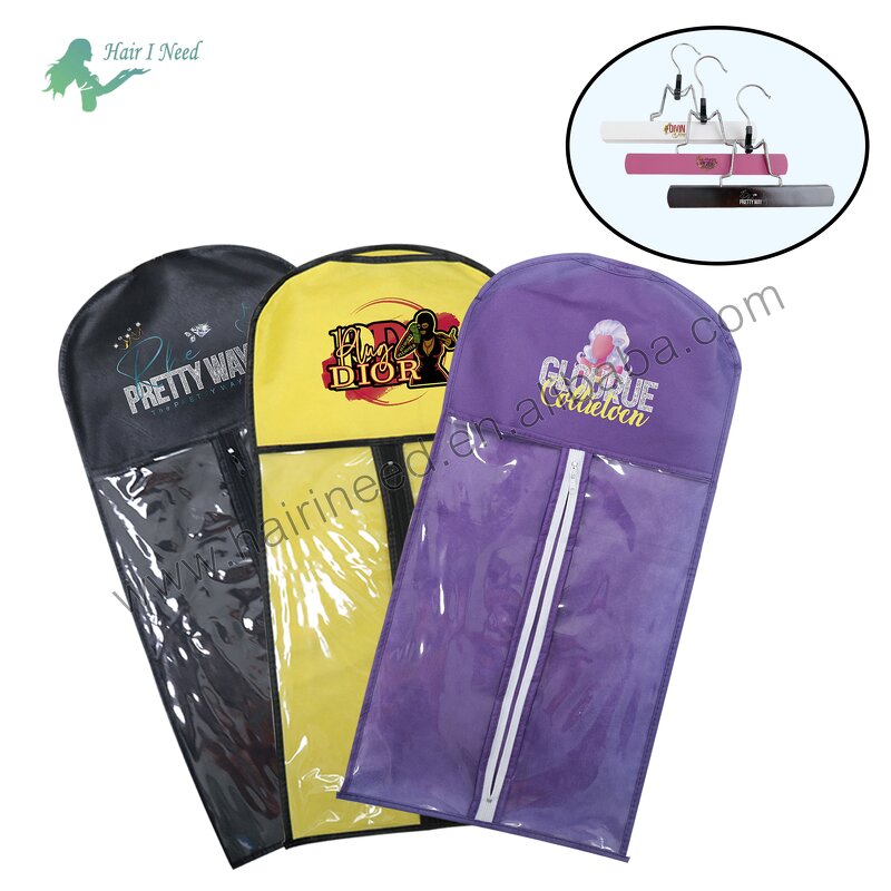 Storage Bags - Wholesale Non Woven Custom Logo Zipper with Hanger for Hair