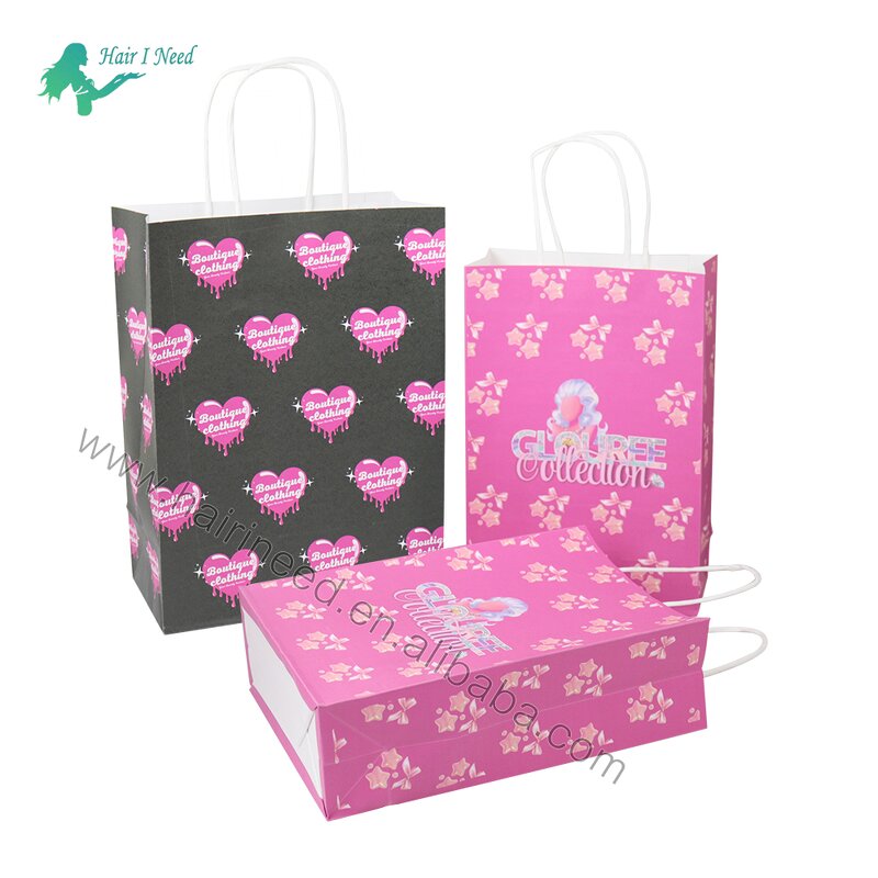 Kraft Paper Bag - Customized Luxury Colorful Printed Tote Reusable with Handle