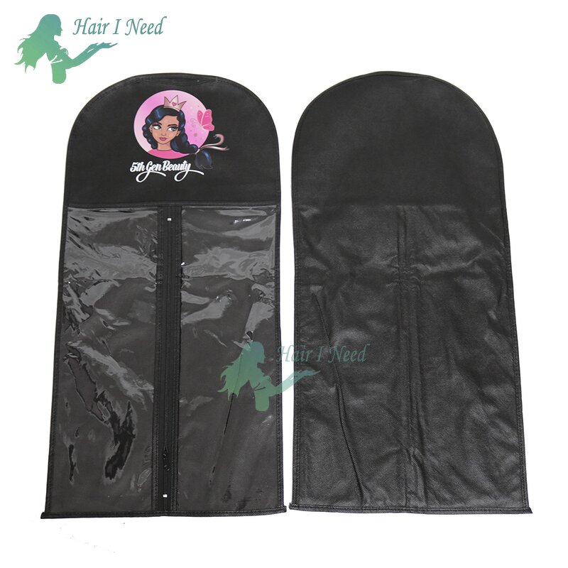 Wig Packaging Bag - Free Sample Custom Logo PVC Window Non Woven with Hanger