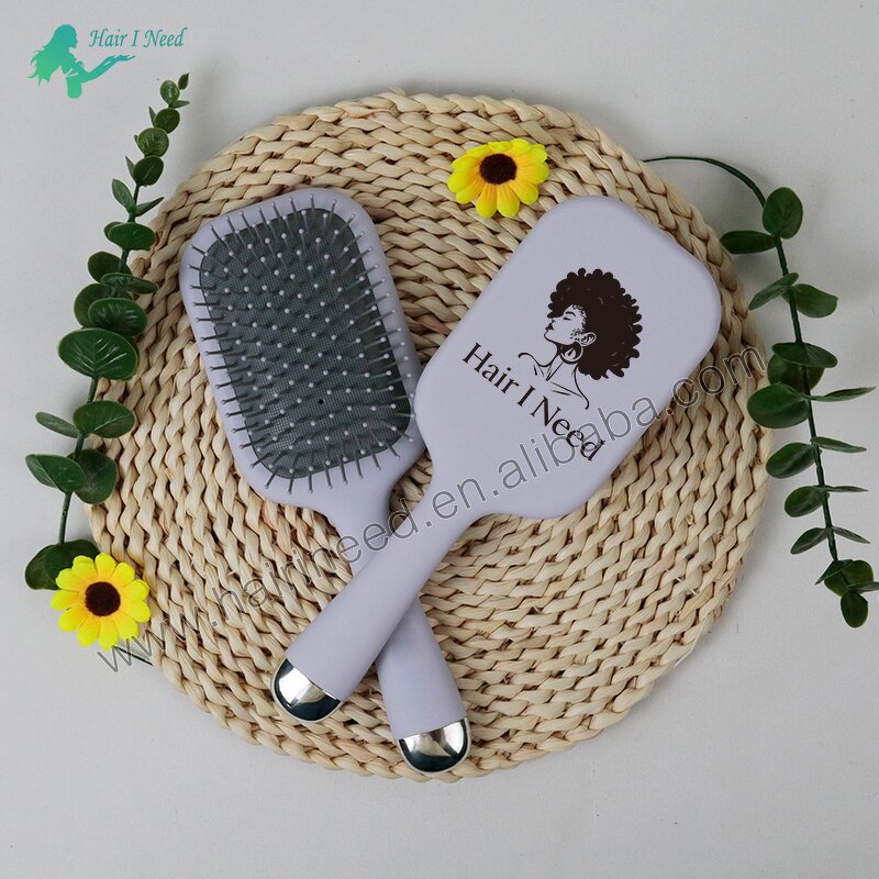 Hair Brush - Custom Logo Soft Cushion for Wet Dry Detangling Massager Plastic