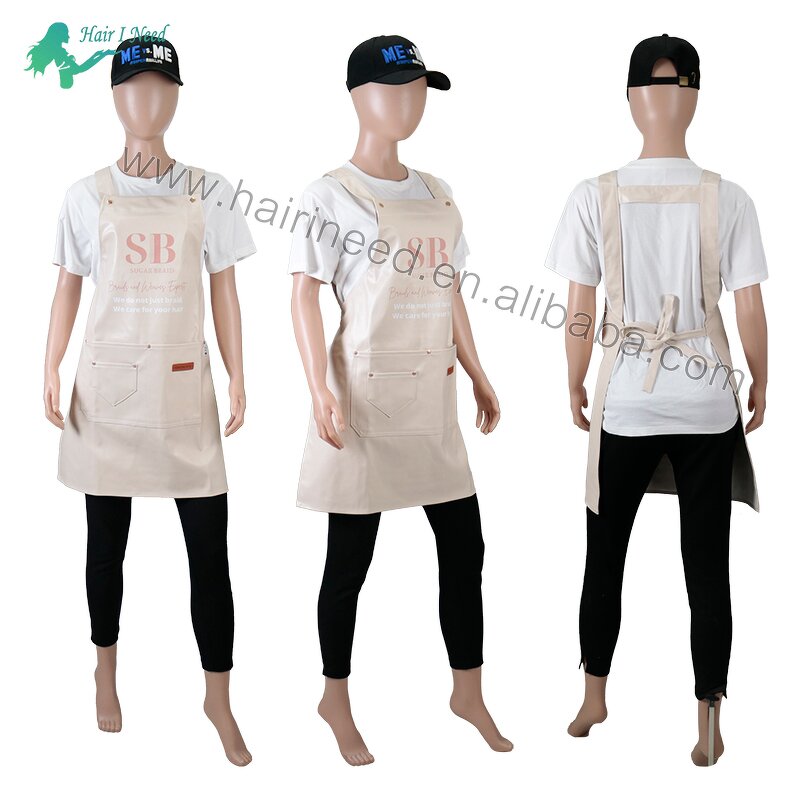 Apron - Wholesale Barber Hairdressing Brown PU Leather Waterproof Durable with Pocket