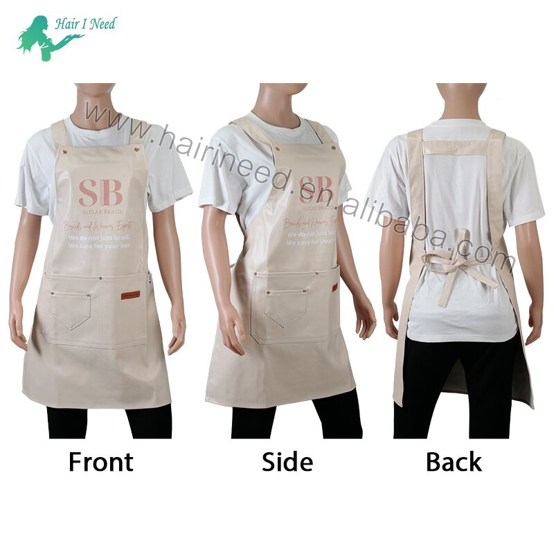 Apron - Household Cleaning PU Custom Logo Print Beauty Salon Waterproof Kitchen