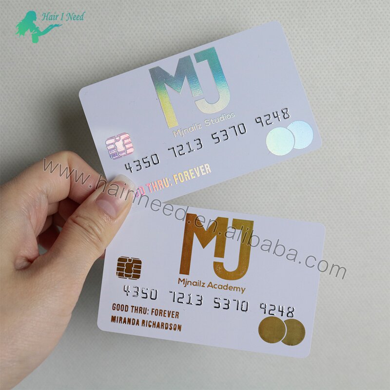 PVC Plastic Business Cards - Custom Logo CR80 Card Size Printing Holographic