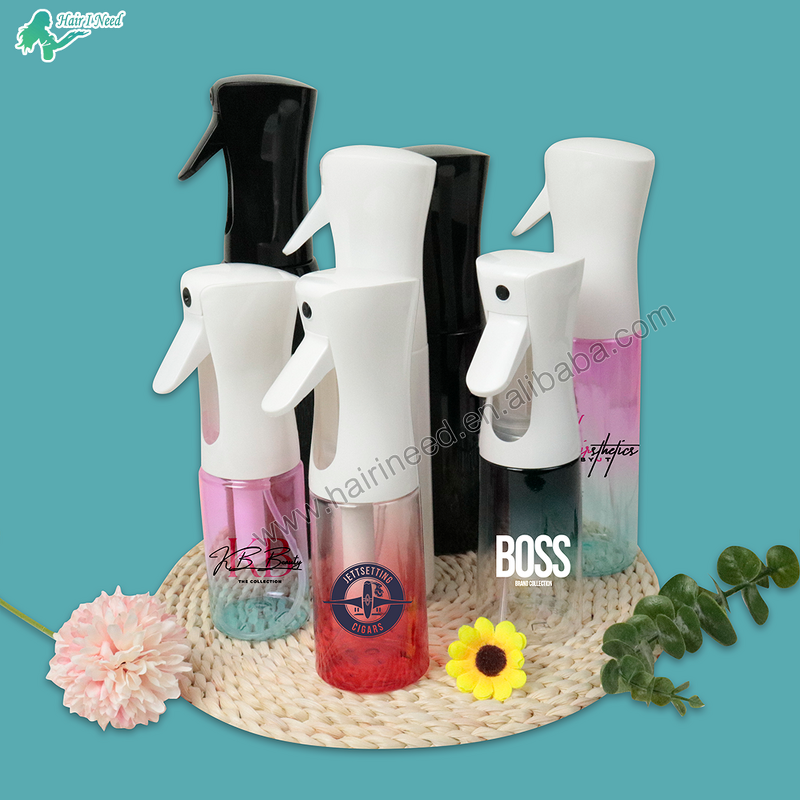 Spray Bottle - Custom Logo Transparent Plastic with White Spray Refillable Cosmetic