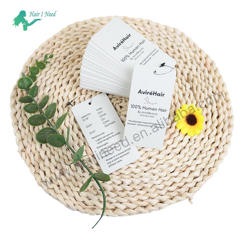 Hang Tag - Custom Logo Round Corner for Hair Extension Wigs Clothing Paper