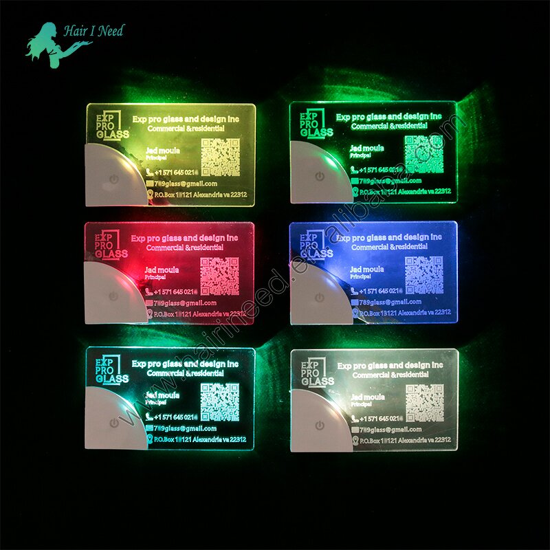 LED Business Card - Customization QR Code Acrylic Colorful Light Designer