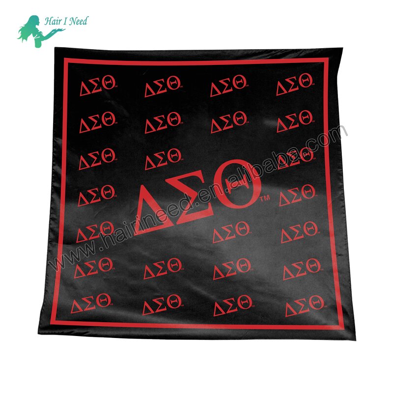 Hair Scarf - Custom Digital Printing Designer Satin for Women Delta Sigma Theta