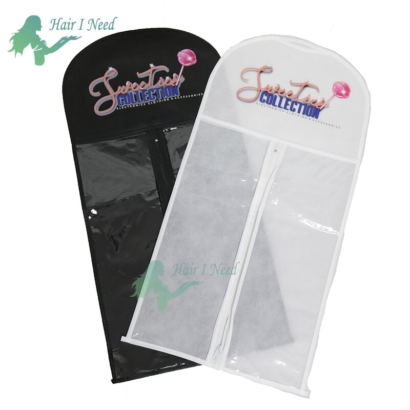 Hair Package Bag - Non Woven PVC Window Custom Logo Printing Zipper for Storage