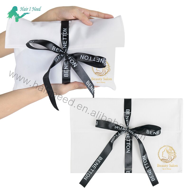 Velvet Gift Pouch - Custom Black Logo Printed Flap for Jewelry Makeup Clothing