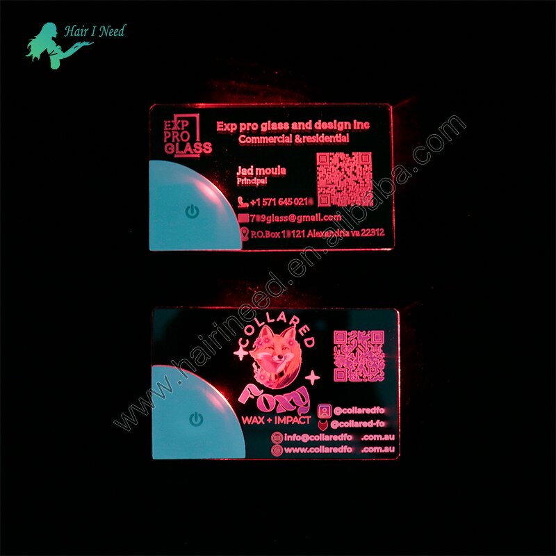 LED Business Card - Customization QR Code Acrylic Colorful Light Designer