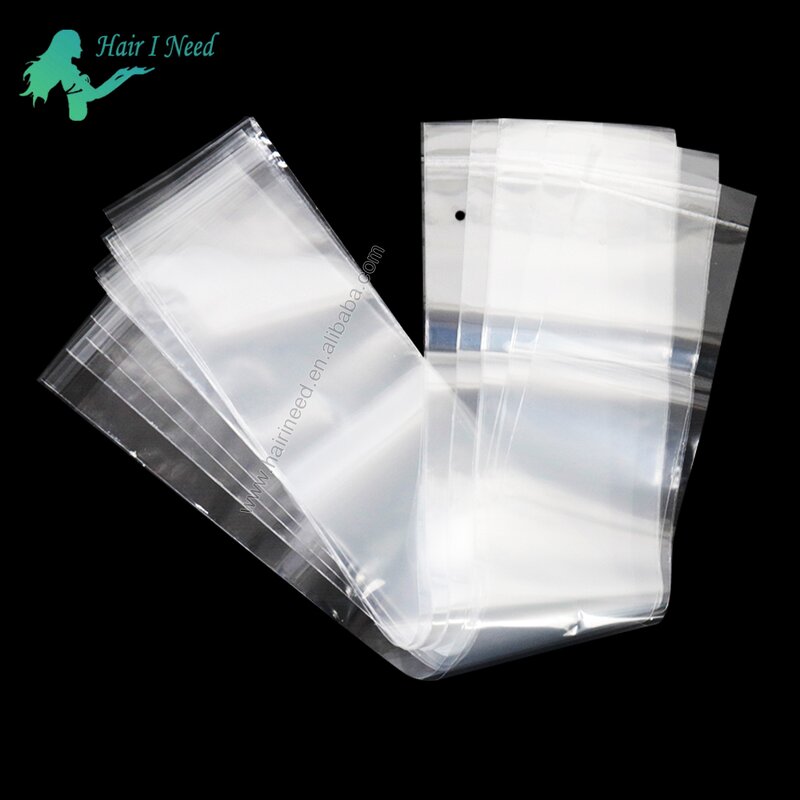 Hair Extension Packaging Bag - Plastic Closure Self Sealing Adhesive Transparent
