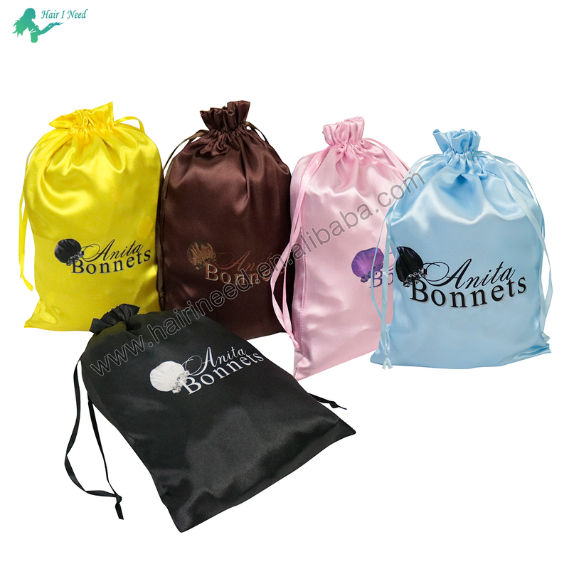 Drawstring Bags - Custom Logo Silk for Hair Bundles