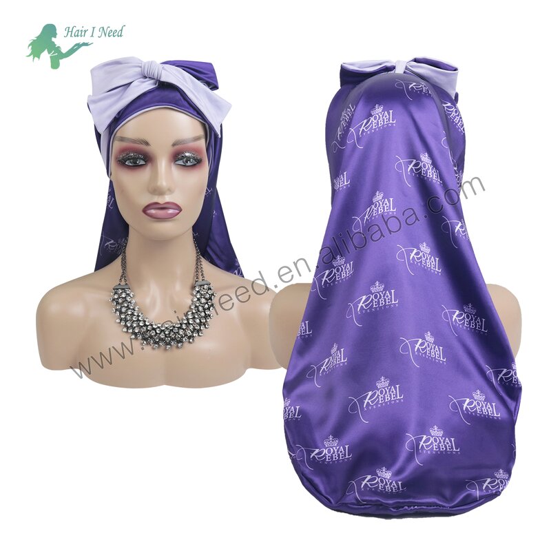 Braid Bonnets - Custom Satin Long Adjustable Sleeping Cap with Head Wraps