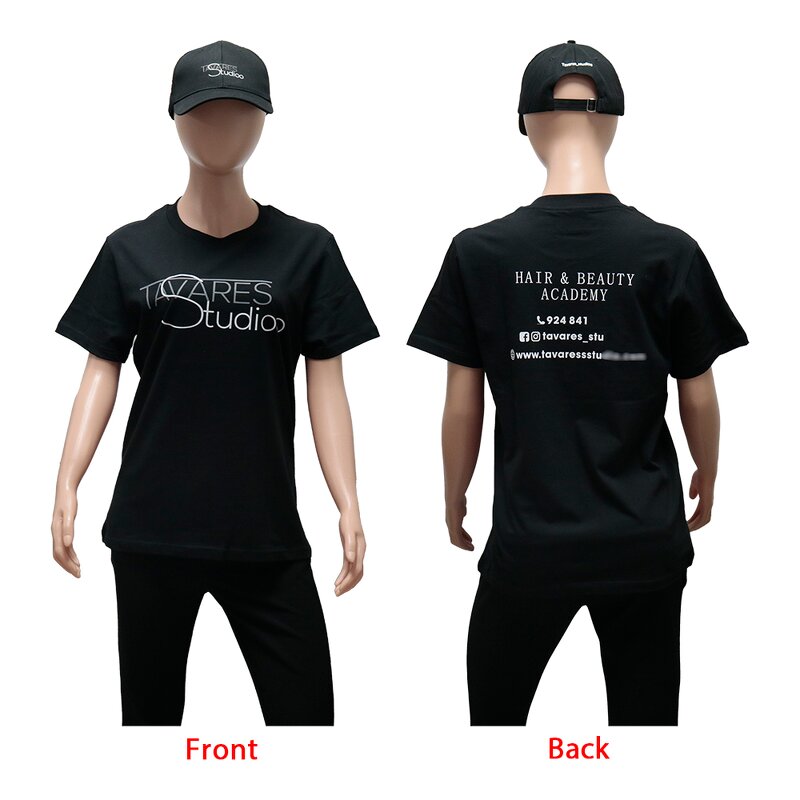T-Shirt - Low MOQ Custom Pure Cotton Hair Salon Working Short Sleeve Unisex
