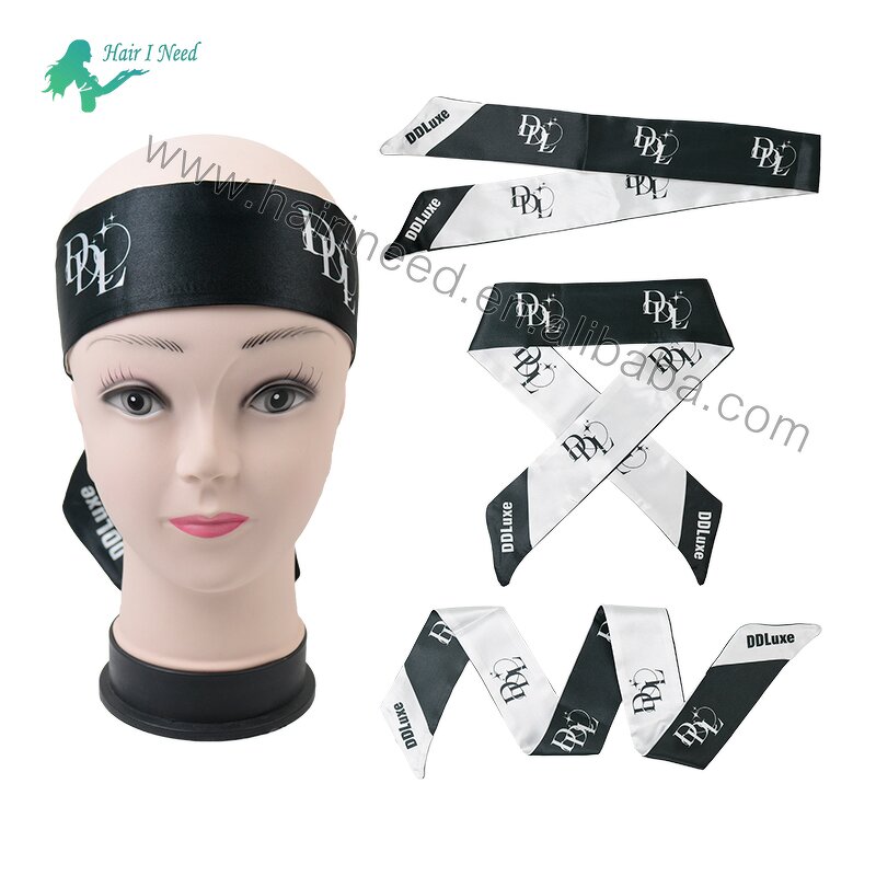 Head Band - Designer Custom Logo Satin Edge Turban for Wigs Virgin Hair