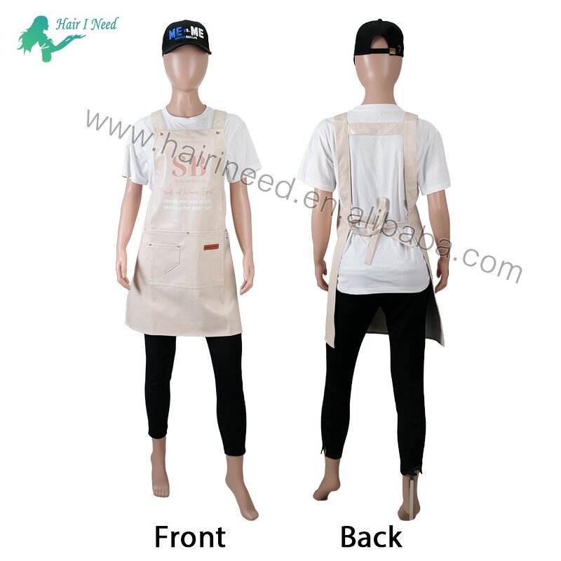 Apron - Wholesale Barber Hairdressing Brown PU Leather Waterproof Durable with Pocket