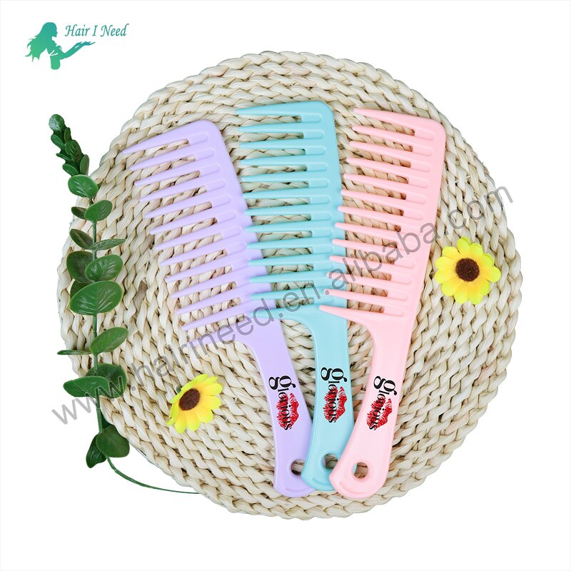 Hair Comb - Customized Printed Salon Detangling Professional Wide Tooth Plastic
