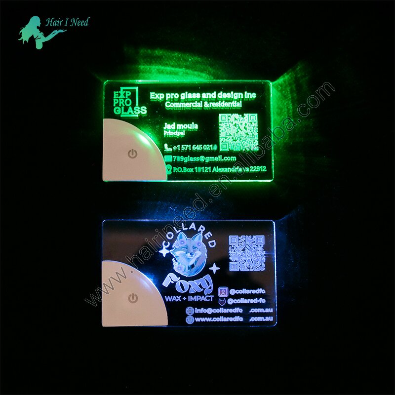 LED Business Card - Customization QR Code Acrylic Colorful Light Designer