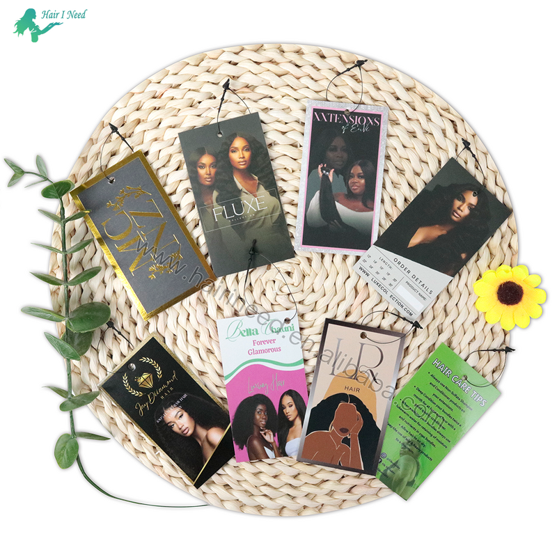 Hang Tag - Fancy Custom Wig Bundle Swing for Clothing Garments Hair Extensions
