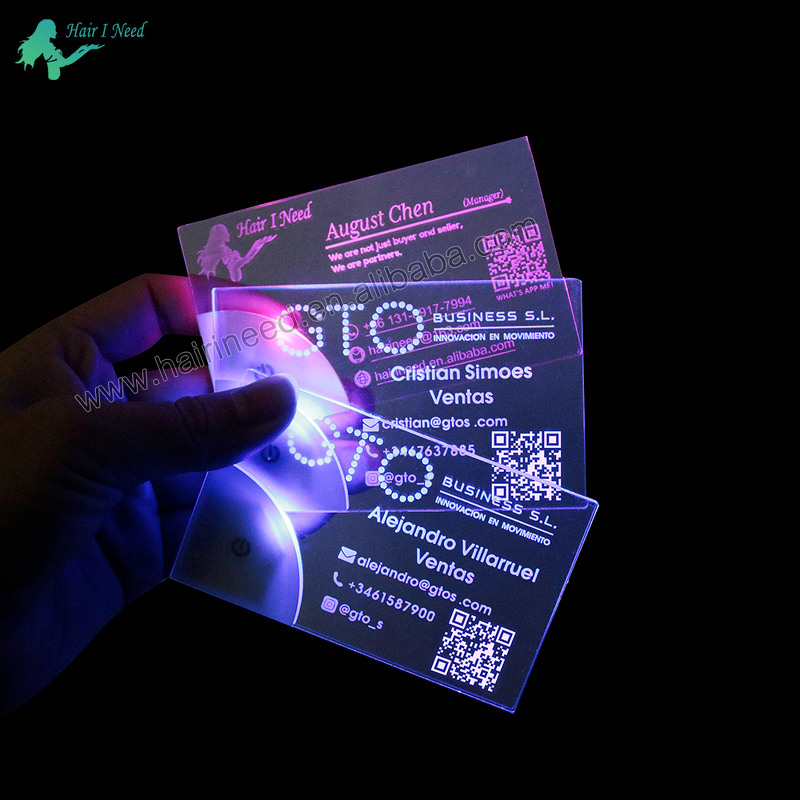 Acrylic Business Card - Custom Logo High Quality Printing Design Unique Light up LED
