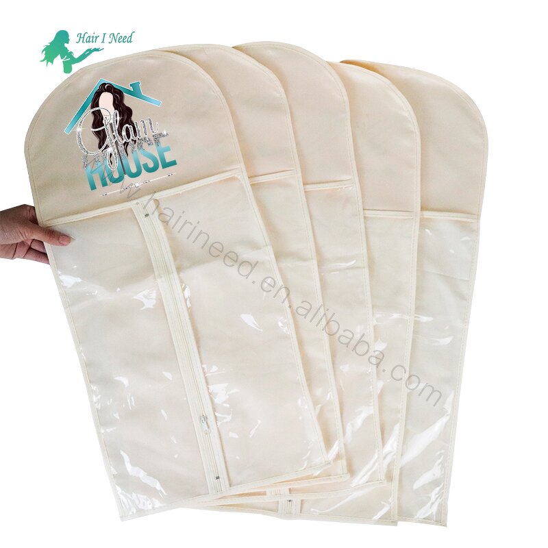 Wig Hanger Bag - Custom Logo Satin Material PVC Plastic Window Storage for Hair