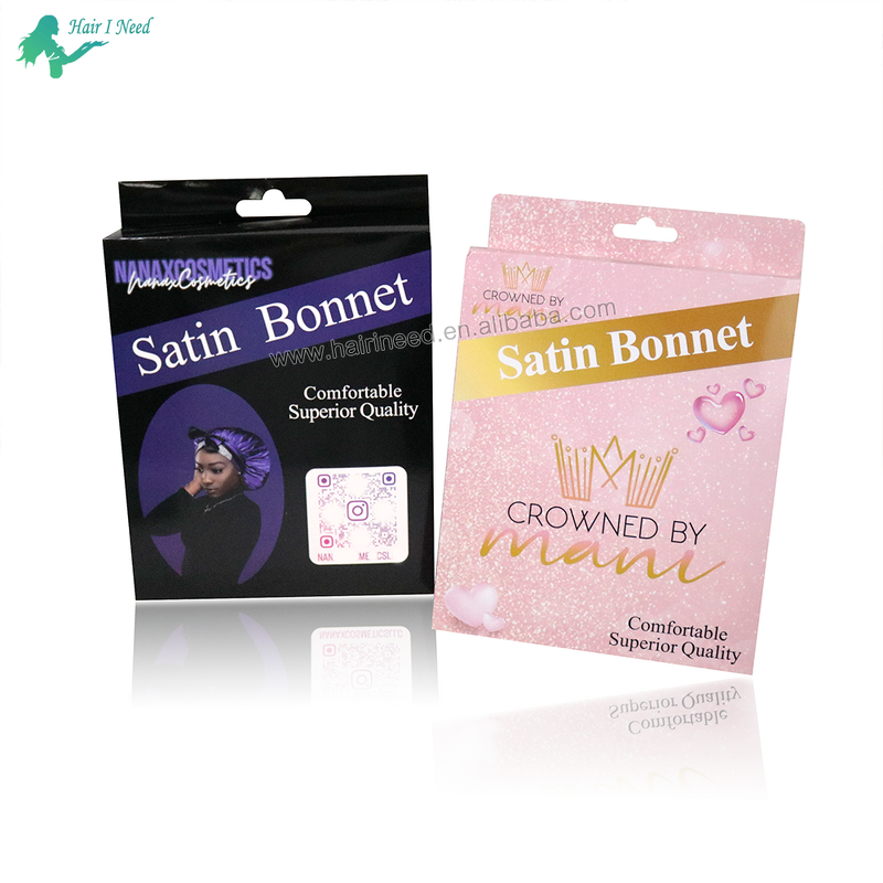 Bonnet Packaging Box - Custom Logo Hair Accessories Silk Satin with Private Logo