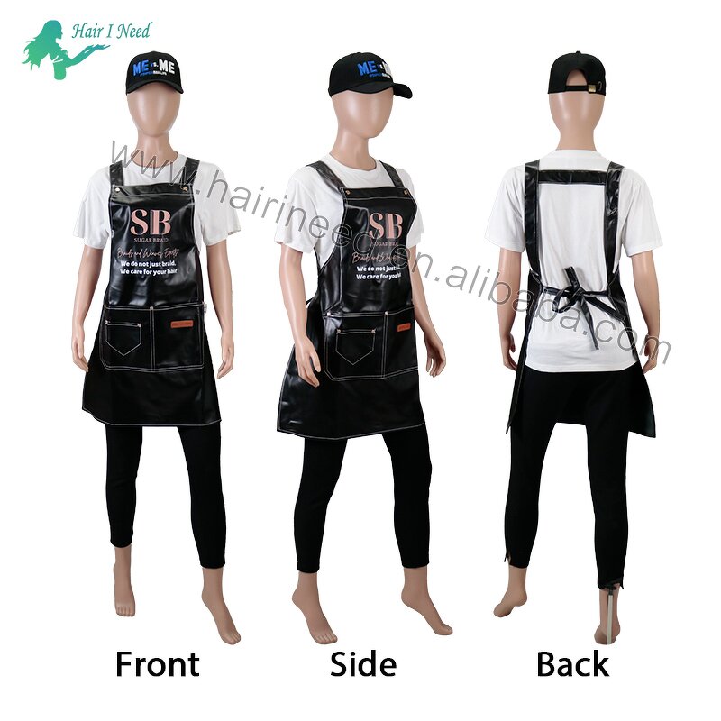 Apron - Waterproof PU Fabric Design Pocket for Barber Shop Restaurant Kitchen