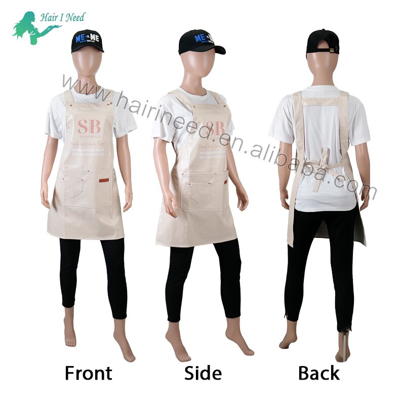 Apron - Waterproof PU Fabric Design Pocket for Barber Shop Restaurant Kitchen
