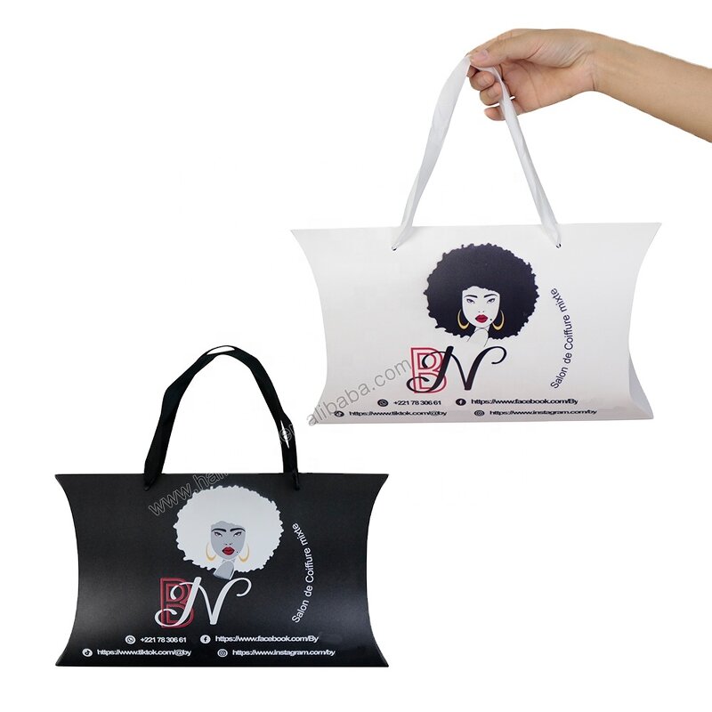 Pillow Boxes - Customized Cheap for Wig Packaging Hair Extension Elegant