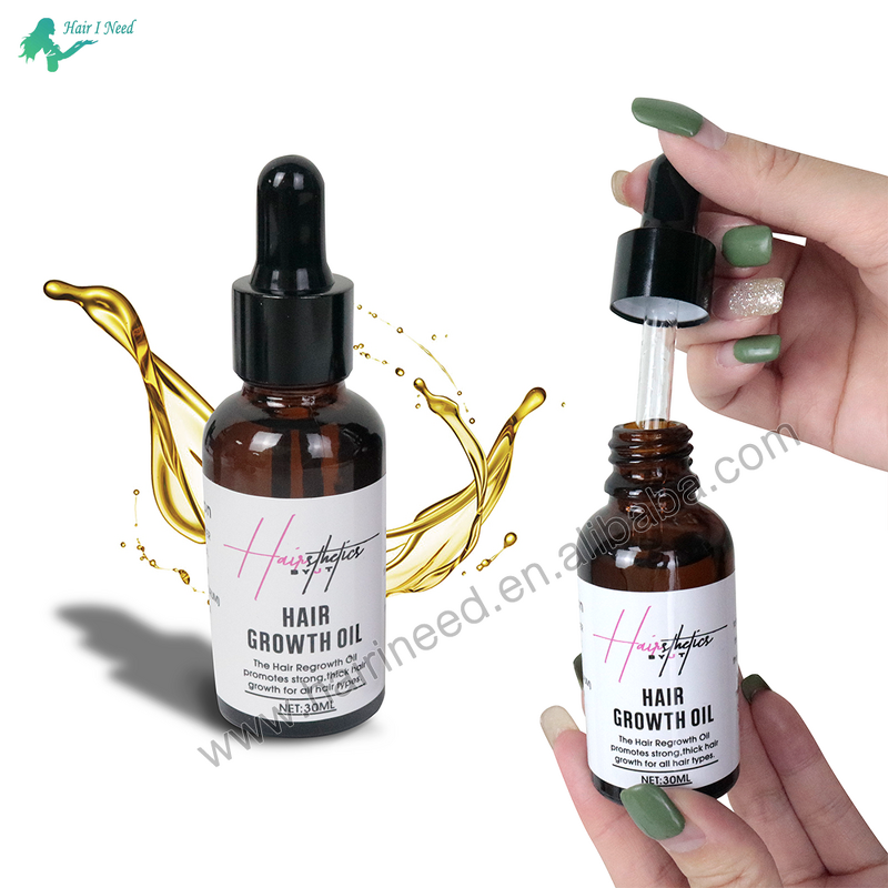 Glass Dropper Bottle - Custom Logo Label Black Oil for Men's Beard Care Packaging