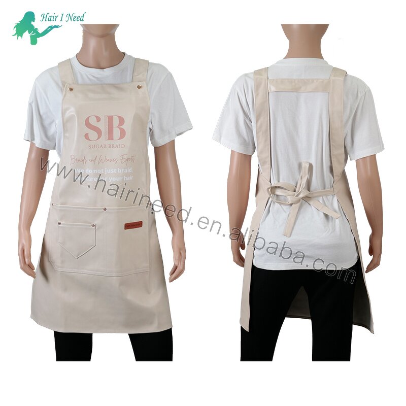 Apron - Waterproof PU Fabric Design Pocket for Barber Shop Restaurant Kitchen